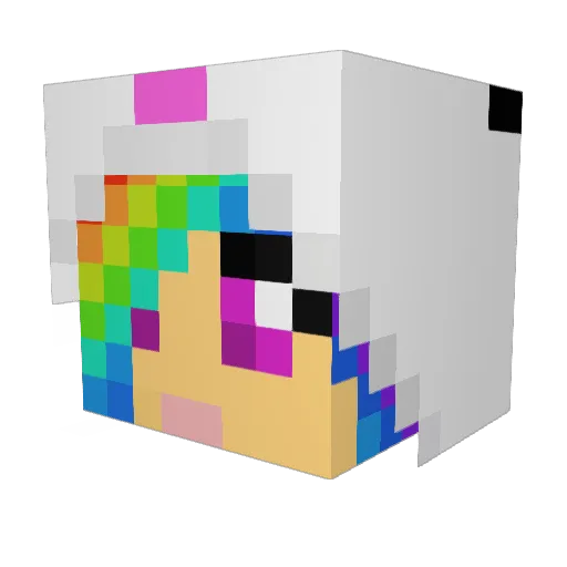 CurlyAnna Minecraft avatar head, 3D render