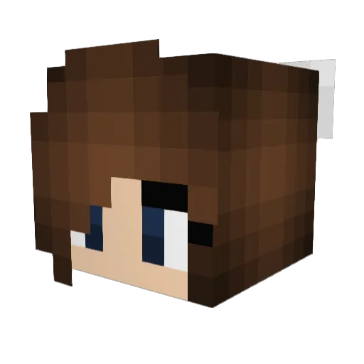 CurlyGurl Minecraft avatar head, 3D render