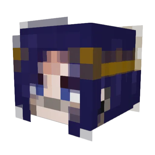 Curly_Azami Minecraft avatar head, 3D render