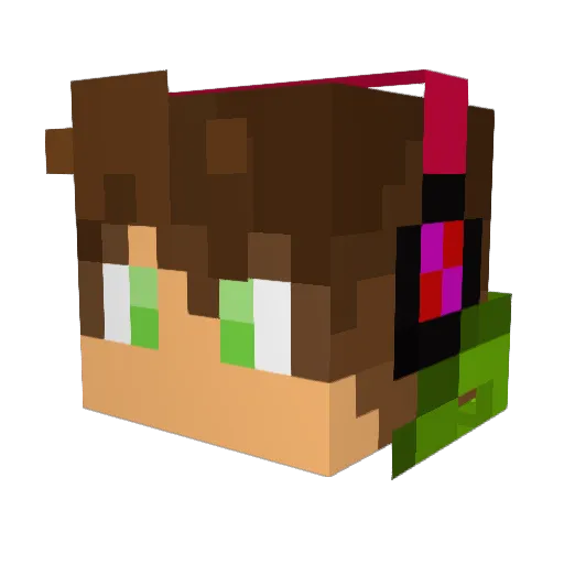 Curlybwc Minecraft avatar head, 3D render