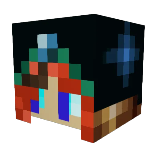 Curlysew Minecraft avatar head, 3D render
