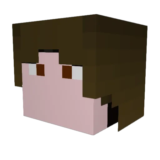 Curock Minecraft avatar head, 3D render