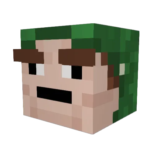 Curriepot Minecraft avatar head, 3D render