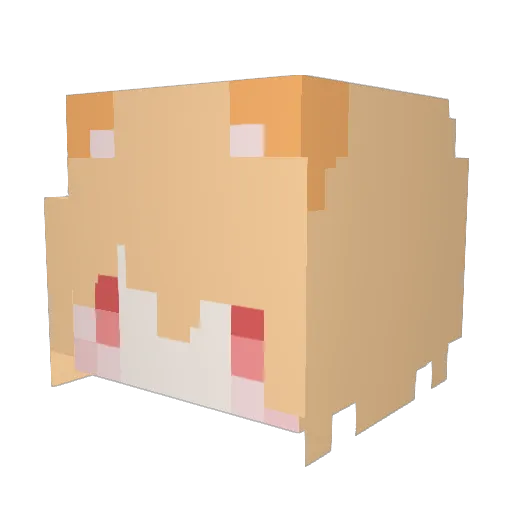 CurryBaka Minecraft avatar head, 3D render