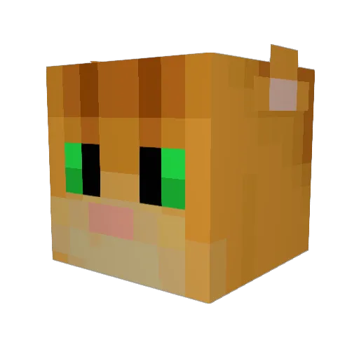 CurryCat Minecraft avatar head, 3D render