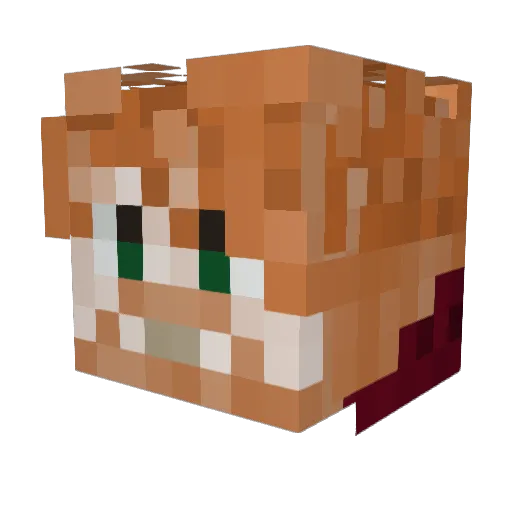 CurryCrusader Minecraft avatar head, 3D render