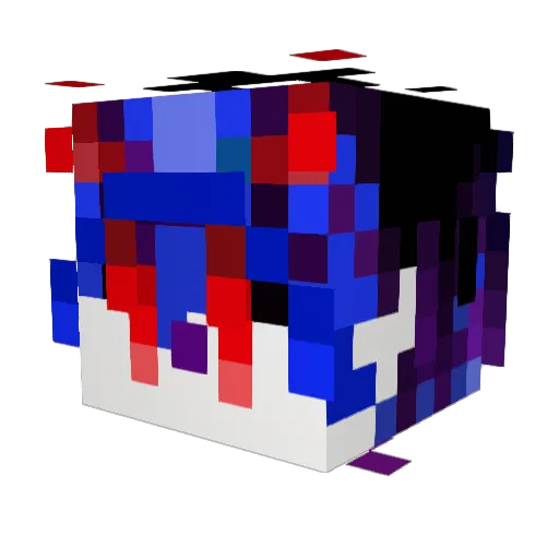 Cursamor Minecraft avatar head, 3D render