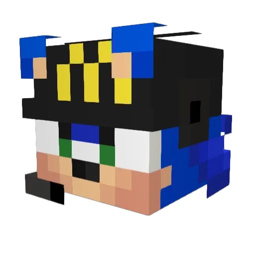 Curse64 Minecraft avatar head, 3D render