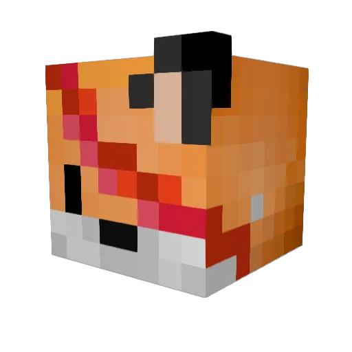 CursedF0X Minecraft avatar head, 3D render