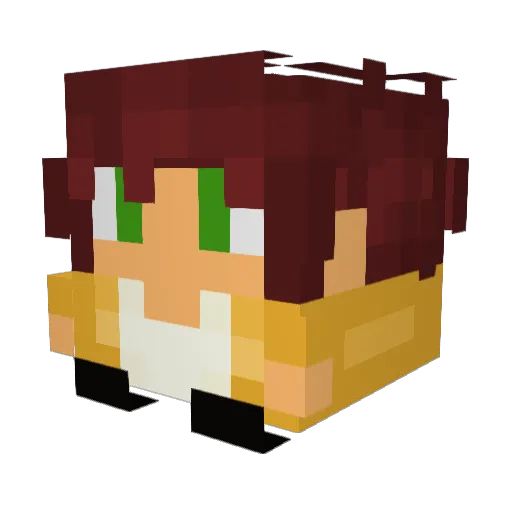 CursedLegos Minecraft avatar head, 3D render