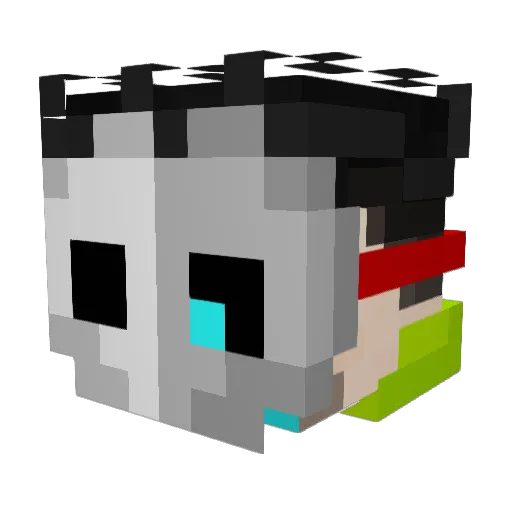 CursedVile_ Minecraft avatar head, 3D render