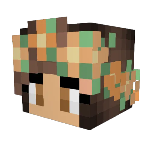 Cursetea Minecraft avatar head, 3D render