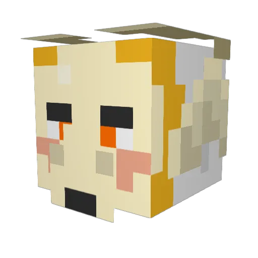 Cursmon Minecraft avatar head, 3D render