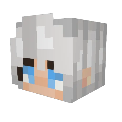 Curtal Minecraft avatar head, 3D render