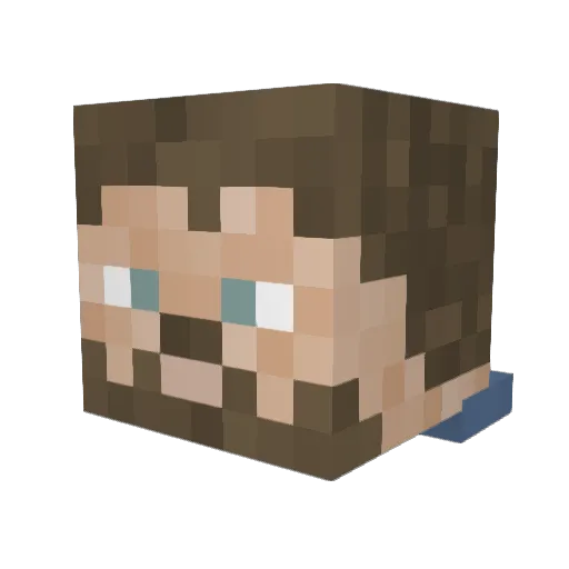 Curtylebomb Minecraft avatar head, 3D render
