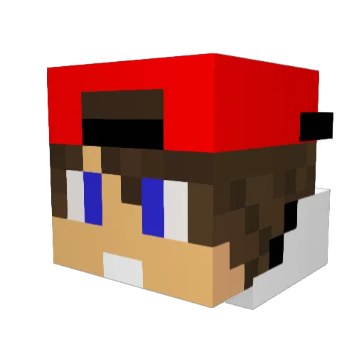 Curupira Minecraft avatar head, 3D render