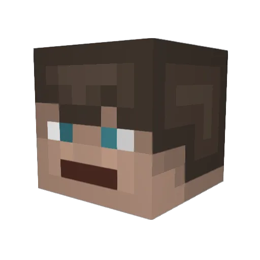 Curvephobia Minecraft avatar head, 3D render