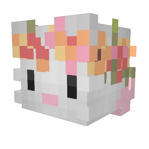 CurvyFlowered Minecraft avatar head, 3D render