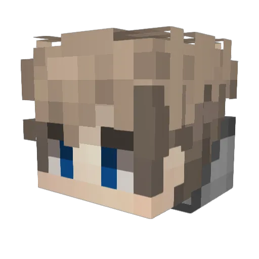 Cushel Minecraft avatar head, 3D render