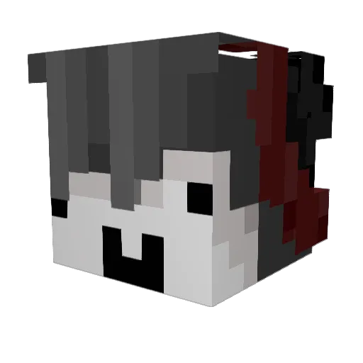 Cusred Minecraft avatar head, 3D render