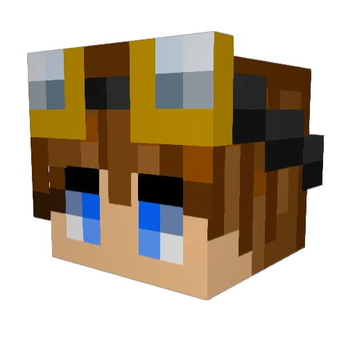 CustardBest Minecraft avatar head, 3D render