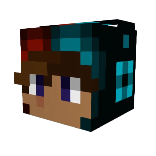 CustardCat Minecraft avatar head, 3D render