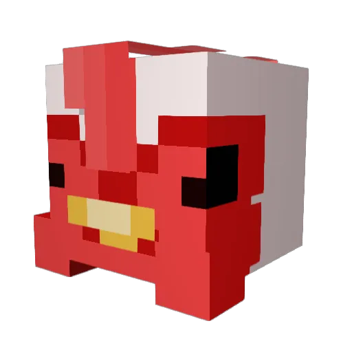 CusterINK Minecraft avatar head, 3D render