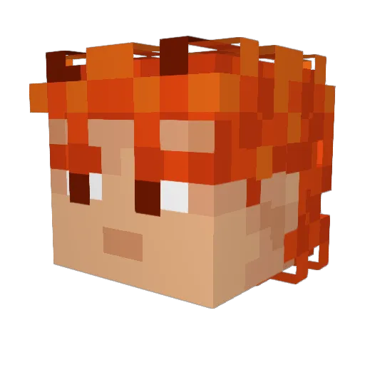 Cusxax Minecraft avatar head, 3D render