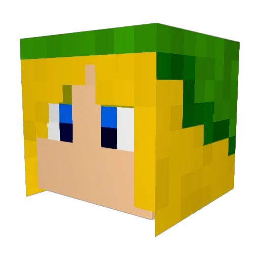 CuteBay Minecraft avatar head, 3D render