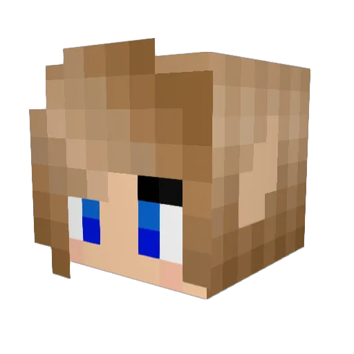 CuteElfGirl Minecraft avatar head, 3D render