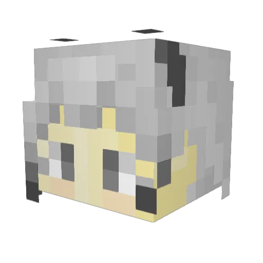 CuteFregetta Minecraft avatar head, 3D render