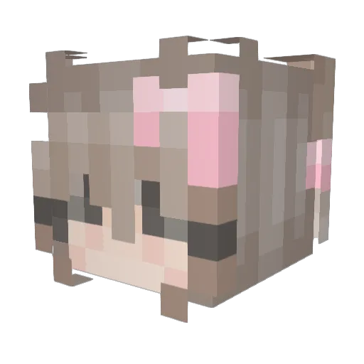 CuteGirlLily Minecraft avatar head, 3D render
