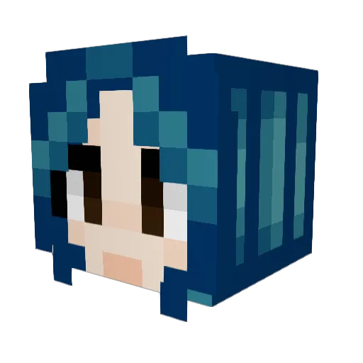 CuteLih Minecraft avatar head, 3D render