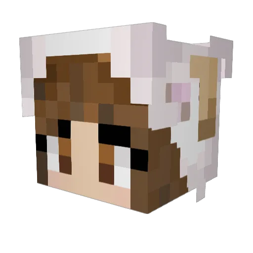 CuteLittleLamb Minecraft avatar head, 3D render