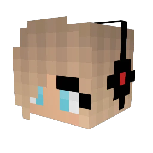 CuteMaya Minecraft avatar head, 3D render
