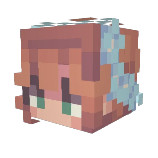 CuteMoony Minecraft avatar head, 3D render