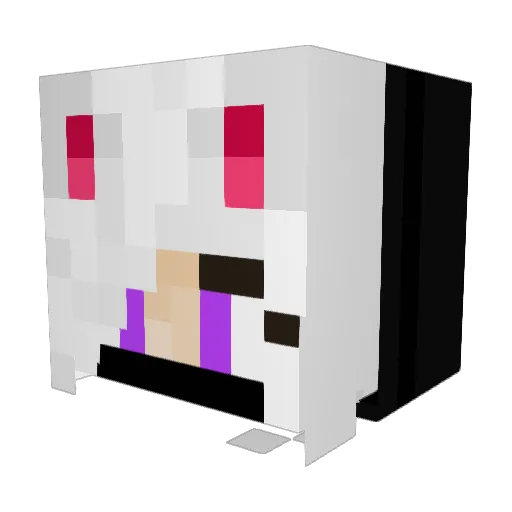 CuteMuteKat Minecraft avatar head, 3D render