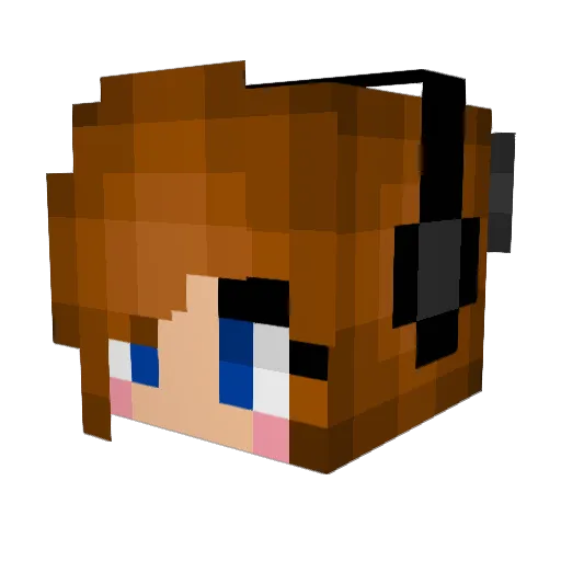 CuteNeko Minecraft avatar head, 3D render
