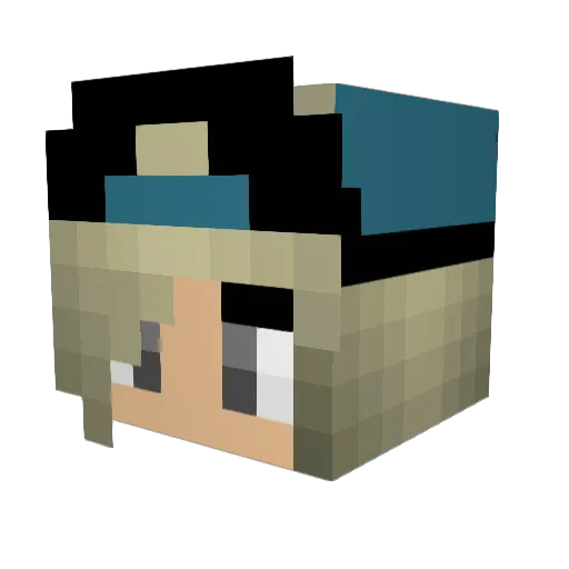 CuteNightGuard Minecraft avatar head, 3D render