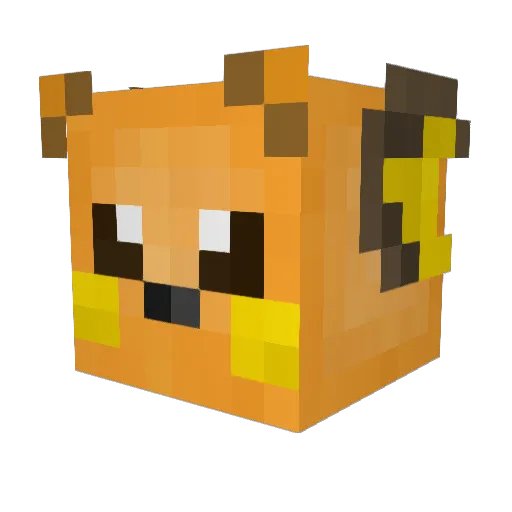 CuteRaichu Minecraft avatar head, 3D render