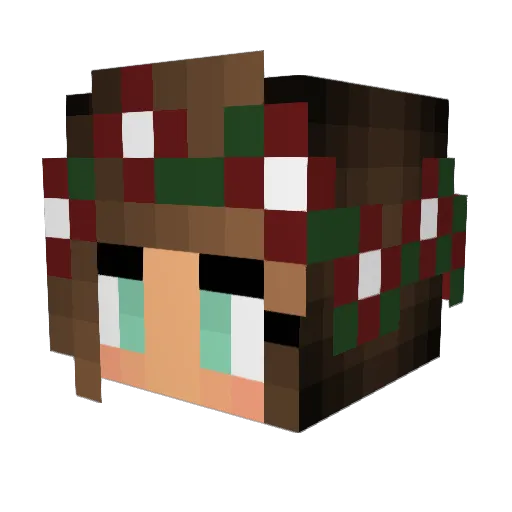 CuteRainBowz Minecraft avatar head, 3D render