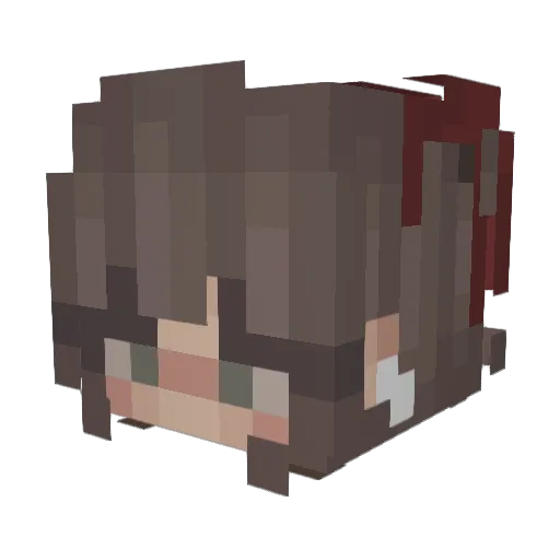 CuteSnowBunny Minecraft avatar head, 3D render