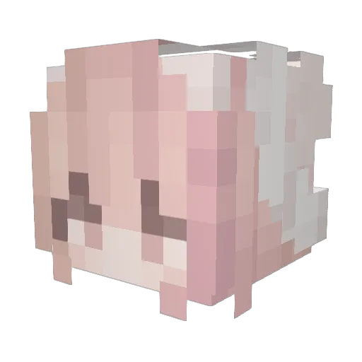 CuteWh1te Minecraft avatar head, 3D render