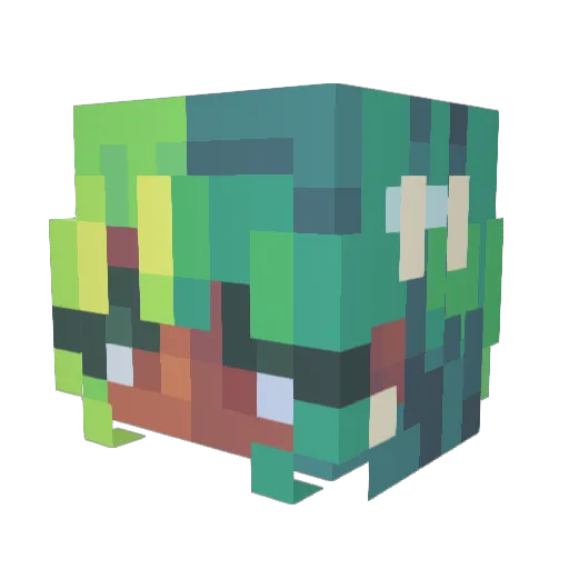 CuteYoshi Minecraft avatar head, 3D render