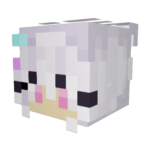 Cute_Crystal Minecraft avatar head, 3D render