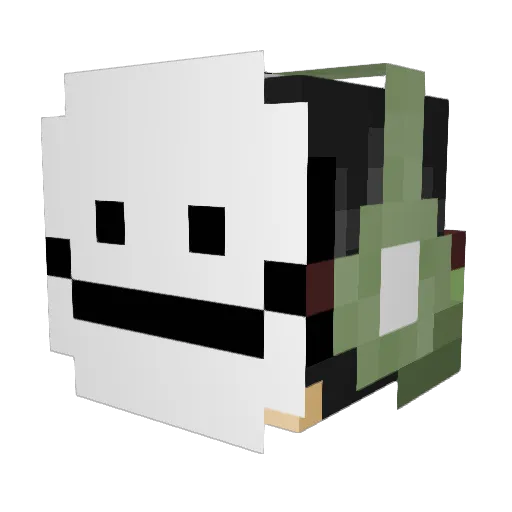 Cute_creeper1 Minecraft avatar head, 3D render