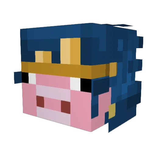 Cute_hippo Minecraft avatar head, 3D render