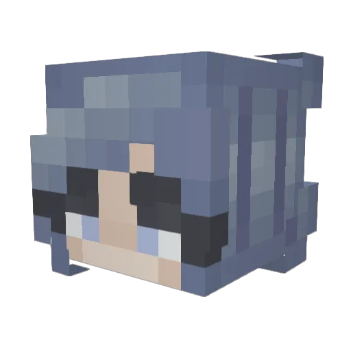 Cutegloss Minecraft avatar head, 3D render