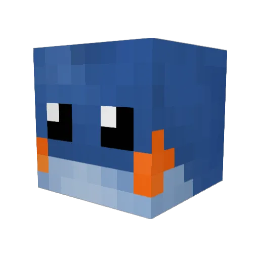 Cutemudkip Minecraft avatar head, 3D render