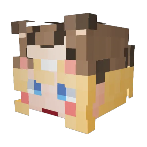 Cutepeanut Minecraft avatar head, 3D render